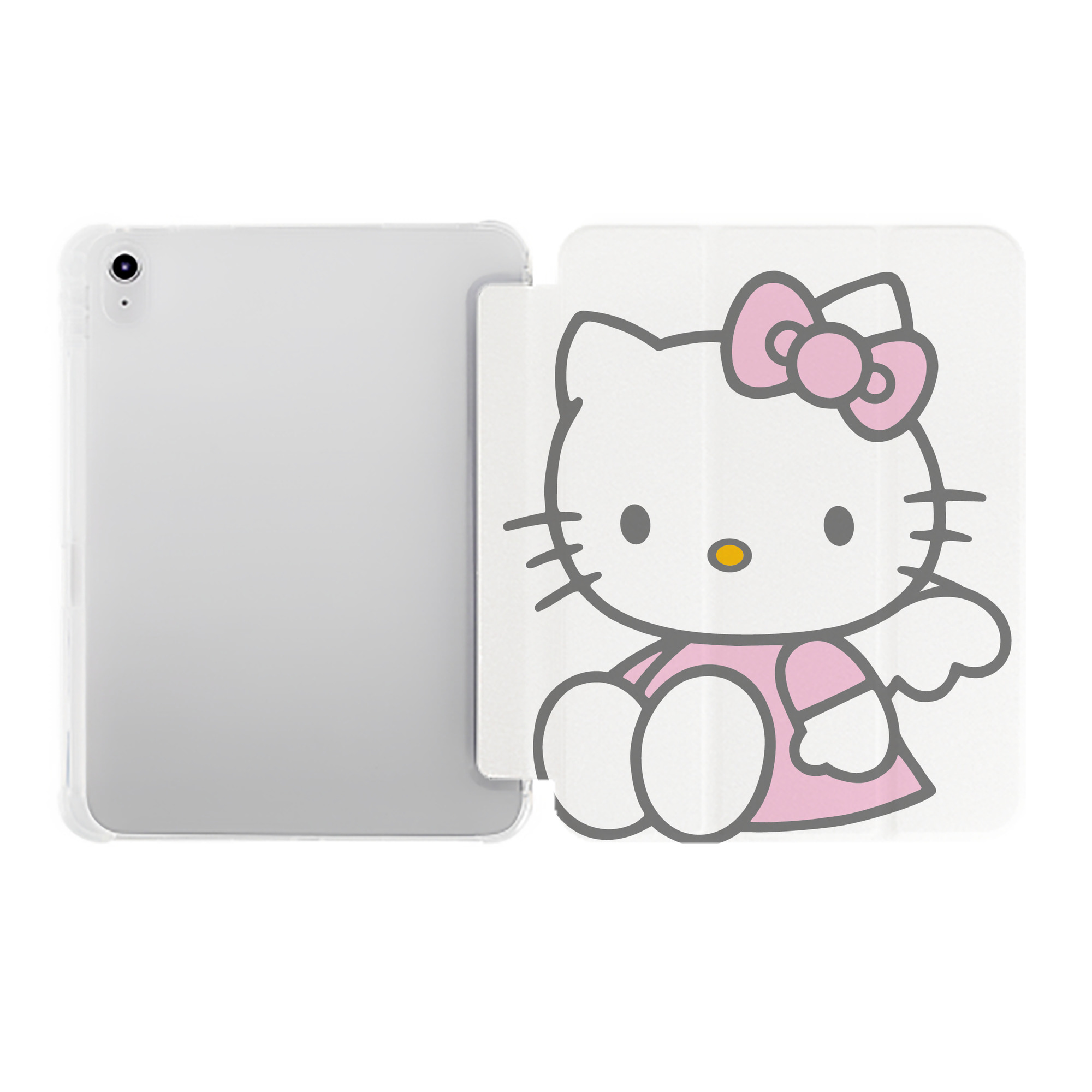 （画像用） Hello Kitty ハローキティ IPad ケース ペン収納付き 三つ折りスタンド PUレザー×シリコン 対応機種9.5/10.5/10.9インチ